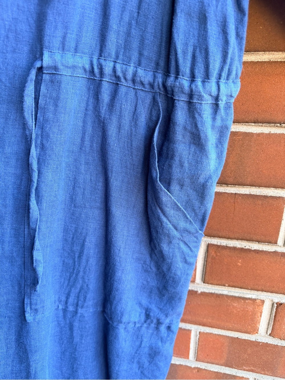 Magic Linen Relaxed Blue Linen Knee-length Dress - Picture 4 of 8